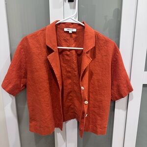 Madewell Vibrant Orange Button-Up Shirt